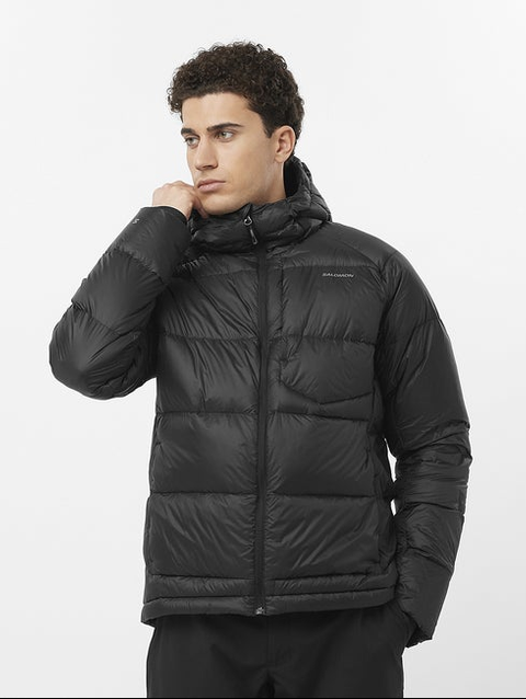 OUTLINE DOWN Men's Hooded Down Jacket DEEP BLACK