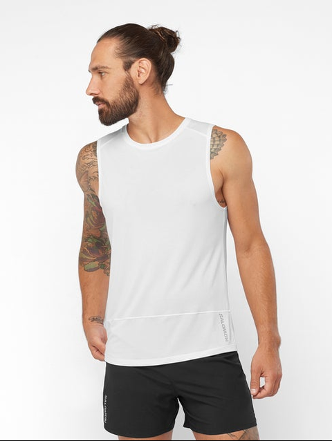 CROSS RUN Men's Tank WHITE