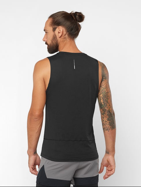 CROSS RUN Men's Tank DEEP BLACK