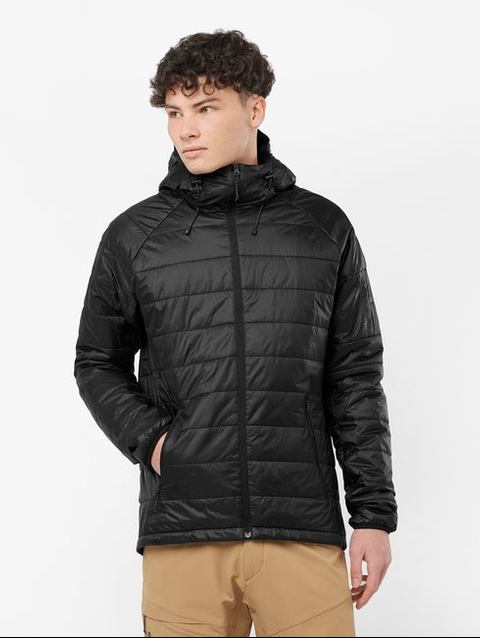 OUTLINE Men's Insulated Hooded Jacket DEEP BLACK