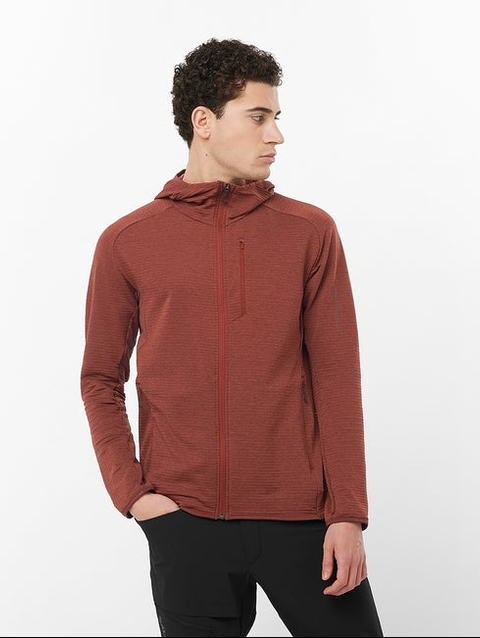 ESSENTIAL LIGHTWARM Men's Midlayer Jacket with hood RUM RAISIN