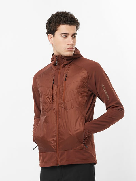 ELIXIR HYBRID Men's Insulated Hooded Jacket RUM RAISIN