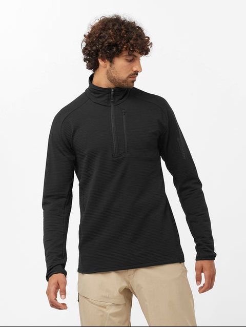 ESSENTIAL LIGHTWARM Men's Half Zip Midlayer DEEP BLACK