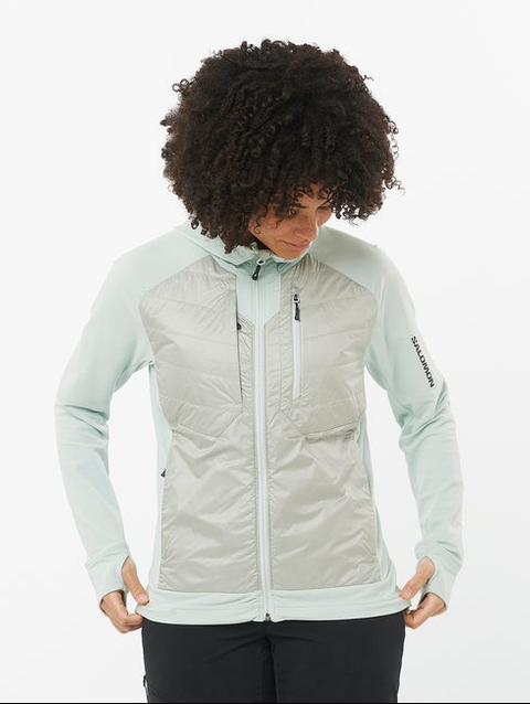 ELIXIR HYBRID Women's Insulated Hooded Jacket MISTY BLUE