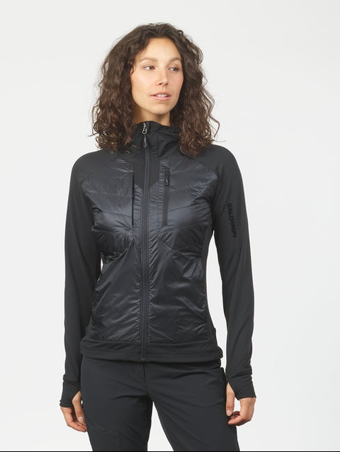 ELIXIR HYBRID Women's Insulated Hooded Jacket DEEP BLACK