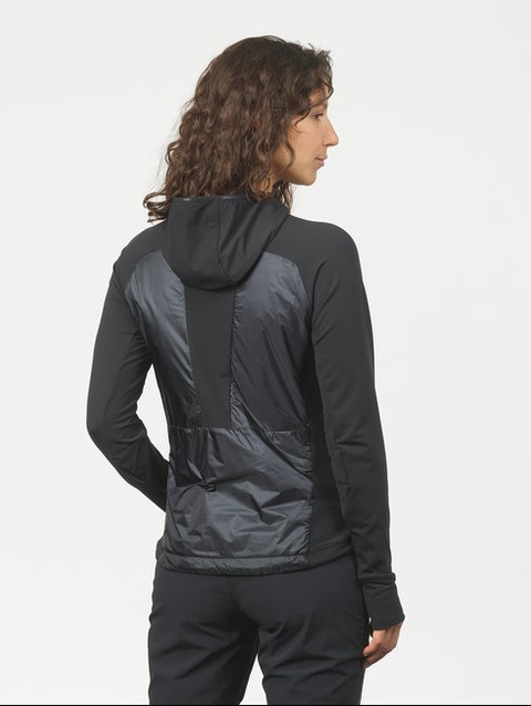 ELIXIR HYBRID Women's Insulated Hooded Jacket DEEP BLACK