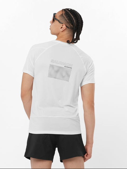 CROSS RUN GRAPHIC Men's Short Sleeve T-Shirt WHITE