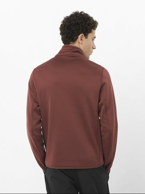 OUTLINE WARM Men's Half Zip Midlayer RUM RAISIN