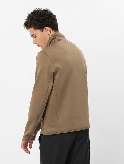 OUTLINE WARM Men's Half Zip Midlayer SHITAKE