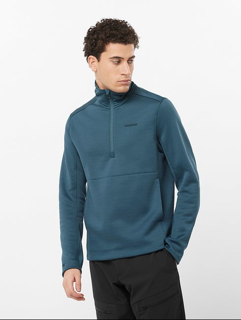 OUTLINE WARM Men's Half Zip Midlayer Midnight Navy