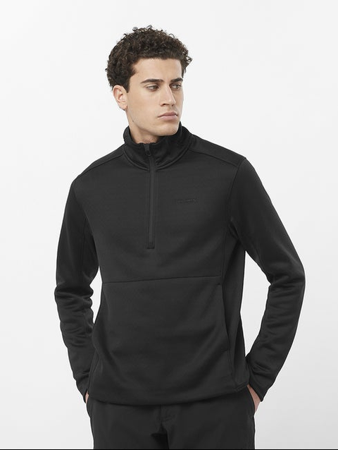 OUTLINE WARM Men's Half Zip Midlayer DEEP BLACK