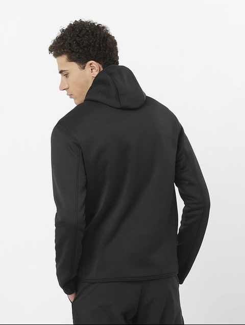 OUTLINE WARM Men's Midlayer Jacket with hood DEEP BLACK