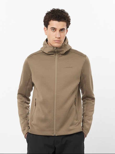 OUTLINE WARM Men's Midlayer Jacket with hood SHITAKE