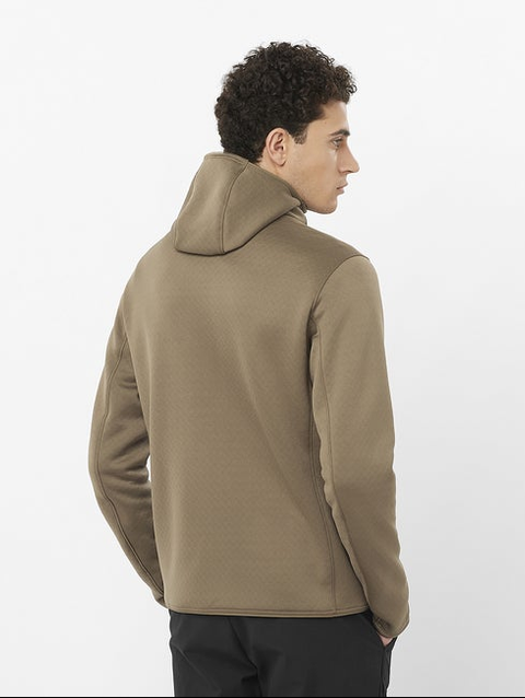 OUTLINE WARM Men's Midlayer Jacket with hood SHITAKE