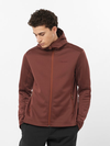 OUTLINE WARM Men's Midlayer Jacket with hood RUM RAISIN