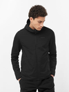 OUTLINE WARM HYBRID Men's Midlayer Jacket with hood DEEP BLACK