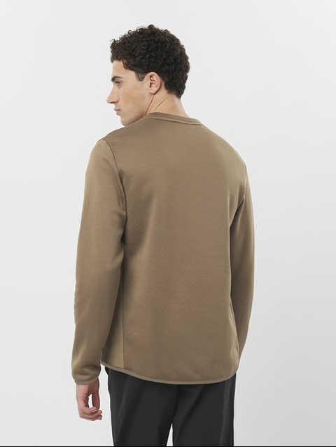 OUTLINE WARM HYBRID Men's Crewneck Pullover SHITAKE