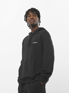 SNOW INSPIRED DROPPIN Men's Hooded Sweatshirt DEEP BLACK / WHITE