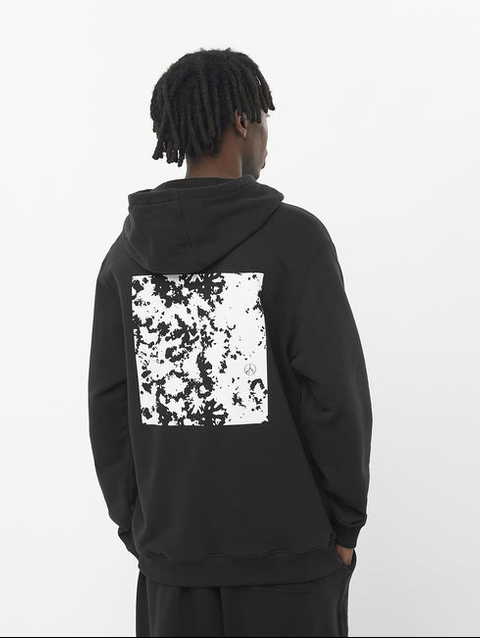 SNOW INSPIRED DROPPIN Men's Hooded Sweatshirt DEEP BLACK / WHITE