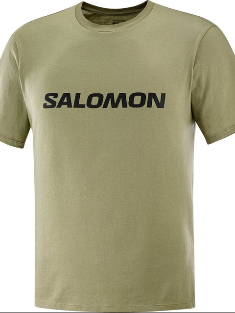 SALOMON LOGO PERFORMANCE Men's Short Sleeve T-Shirt DEEP LICHEN GREEN