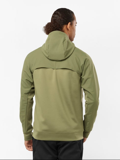 RUNLIFE Men's Midlayer Jacket with hood DEEP LICHEN GREEN