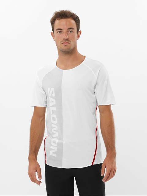 S/LAB SPEED Men's Short Sleeve T-Shirt WHITE / DEEP BLACK