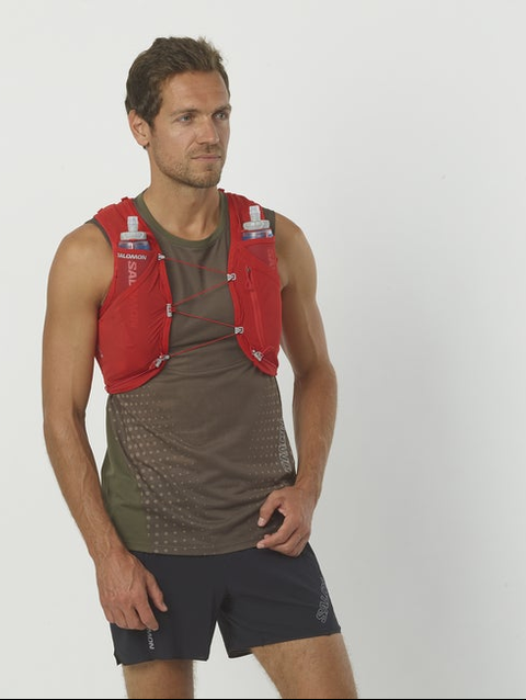 ADV SKIN 5 Unisex Running Vest with flasks included GOJI BERRY / EBONY