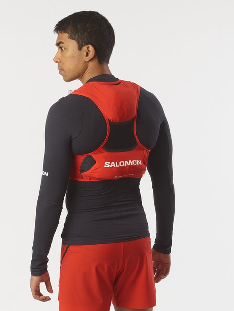 S/LAB PULSAR 3 Unisex Running Vest with flasks included Fiery Red / BLACK