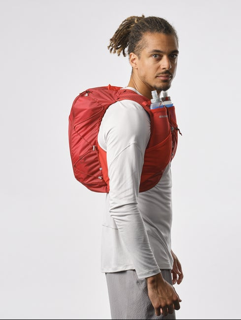 ACTIVE SKIN 12 Unisex Running Vest with flasks included RED DAHLIA / HIGH RISK RED