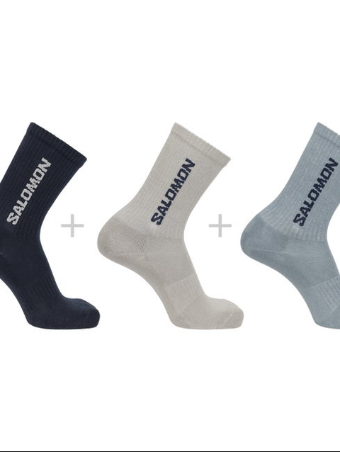 EVERYDAY CREW 3-PACK Unisex Socks CARBON / GHOST GRAY 16-4703 TCX / ARONA