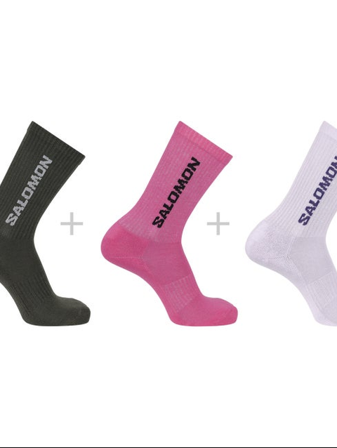 EVERYDAY CREW 3-PACK Unisex Socks KNOCKOUT PINK / PURPLE HEATHER / OLIVE NIGHT