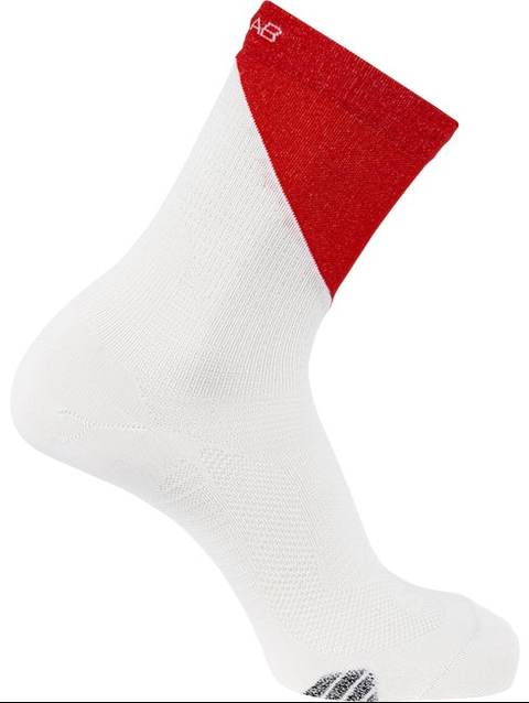 S/LAB PHANTASM CREW Unisex Socks WHITE / Fiery Red