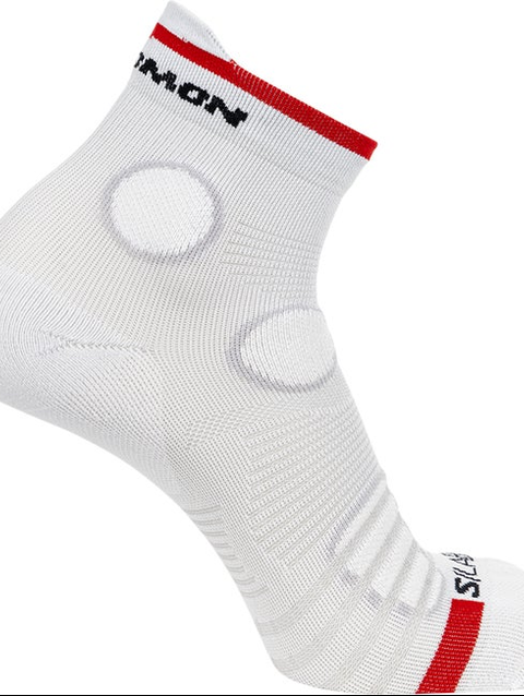 S/LAB PULSE ANKLE Unisex Socks WHITE / Fiery Red