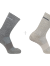 EVASION CREW 2-PACK Unisex Socks Light Grey. / HEATHER MEDIUM