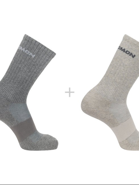 EVASION CREW 2-PACK Unisex Socks Light Grey. / HEATHER MEDIUM