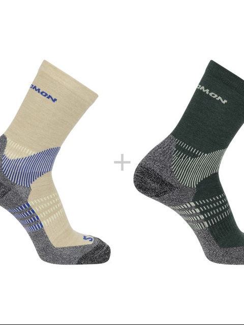 X ULTRA ACCESS CREW 2-PACK Unisex Socks RAINY DAY / Laurel Wreath