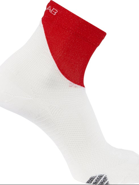 S/LAB PHANTASM ANKLE Unisex Socks WHITE / Fiery Red