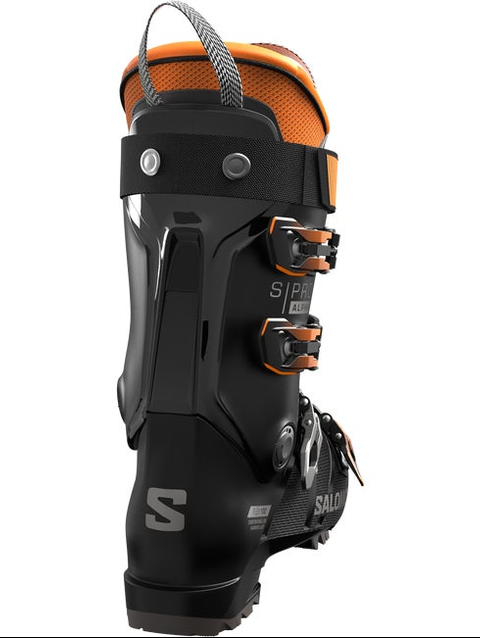 S/PRO ALPHA 100 Men's On-Piste Boots Black / Dark Grey Met. / Orange Tiger