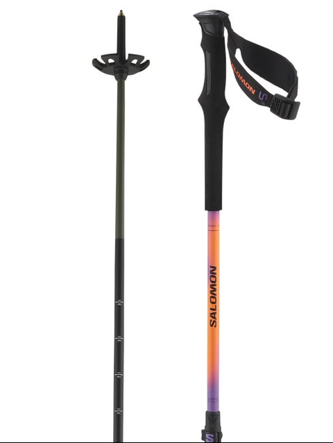 QST CARBON S3 Unisex Alpine Poles Lilac / Neon Orange