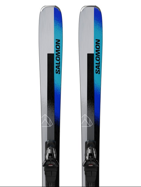 STANCE 80 (and M11) Unisex All-Mountain Ski Package Silver Met. / Turquoise / Race Blue