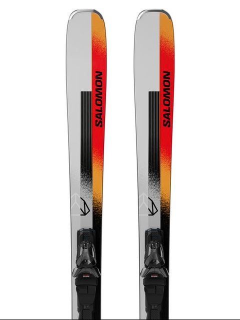 E STANCE 84 (and MI12) Unisex All-Mountain Ski Package Silver Met. / Neon Peach / Fiery Coral