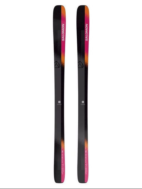 STANCE 96 Unisex All-Mountain Skis Black / Fiery Coral / Neon Peach