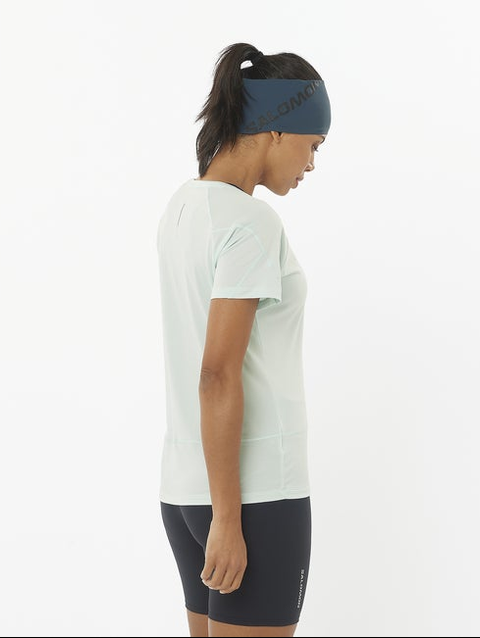 CROSS RUN Women's Short Sleeve T-Shirt MISTY BLUE