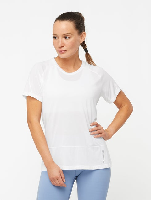 CROSS RUN Women's Short Sleeve T-Shirt WHITE