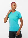 CROSS RUN Women's Short Sleeve T-Shirt Peacock blue