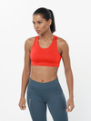 CROSS RUN Women's Sports Bra CHERRY TOMATO / DEEP BLACK