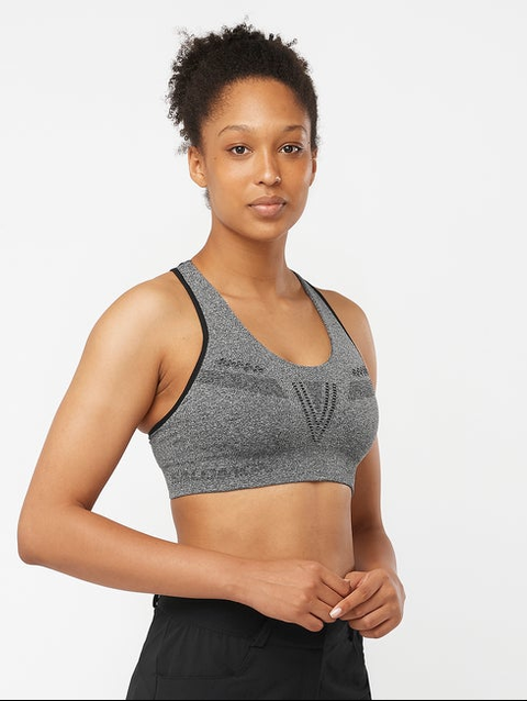 ELEVATE MOVE ON Women's Sports Bra DEEP BLACK / Heather