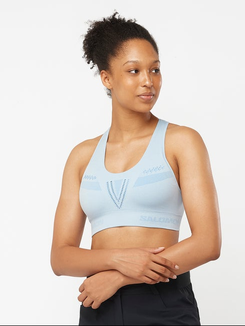 ELEVATE MOVE ON Women's Sports Bra CHAMBRAY BLUE / Heather