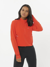 SENSE AERO HYBRID CROPPED Women’s Half Zip Midlayer CHERRY TOMATO