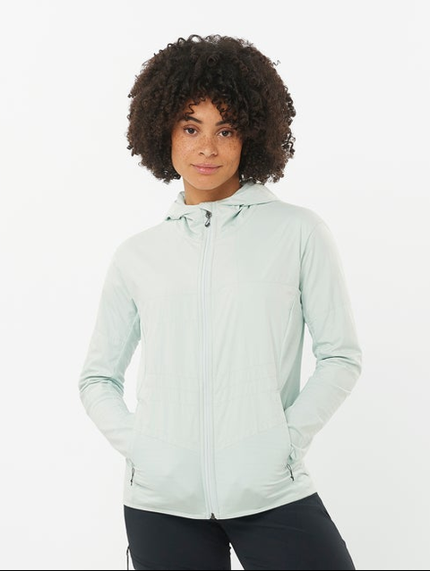 OUTLINE ALL SEASON HYBRID Women's Midlayer Jacket Hoodie MISTY BLUE